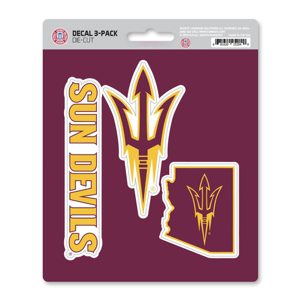 fanmats Arizona State University Decal 3-pk