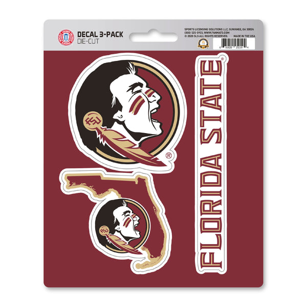 fanmats Florida State University Decal 3-pk