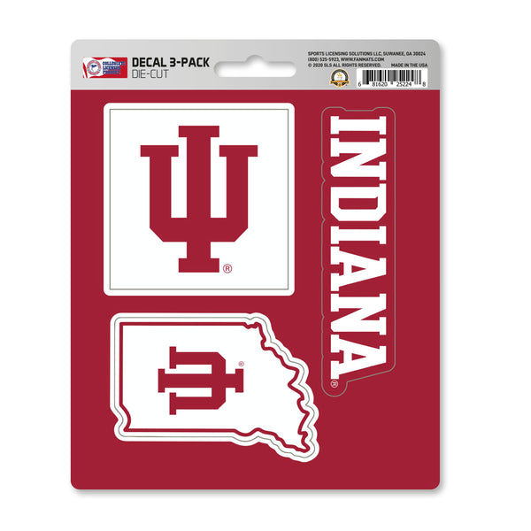 fanmats Indiana University Decal 3-pk