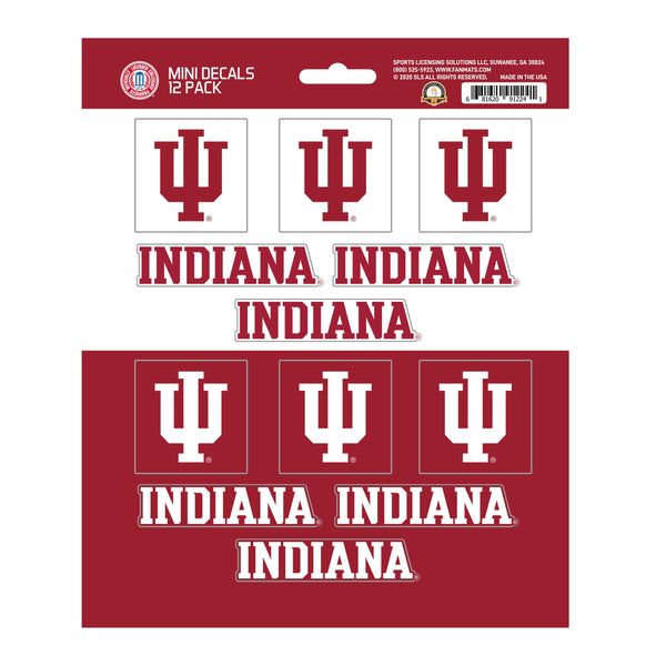 fanmats Indiana University Mini Decal 12-pk