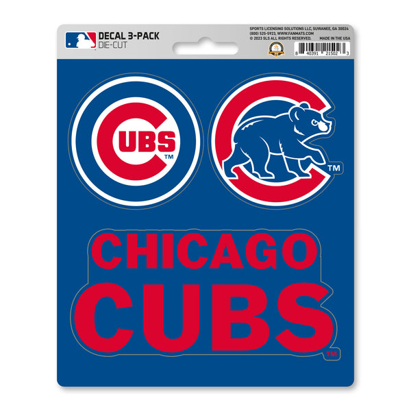 fanmats MLB - Chicago Cubs Decal 3-pk