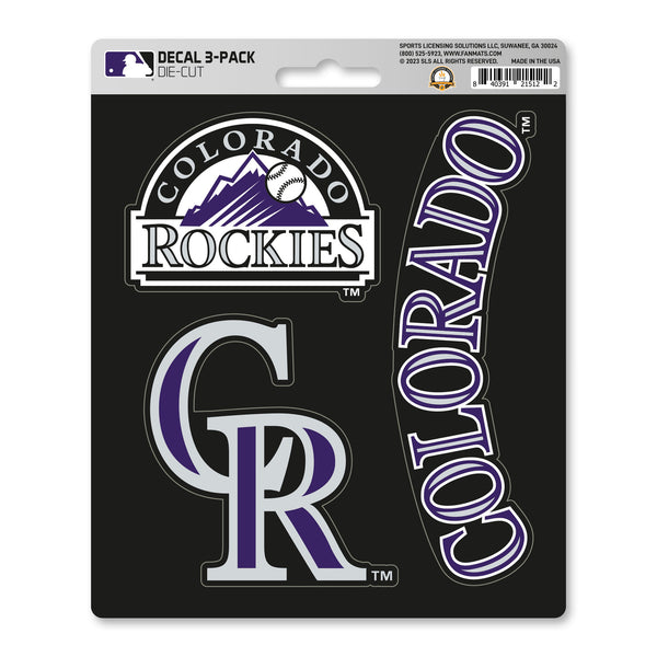 fanmats MLB - Colorado Rockies Decal 3-pk