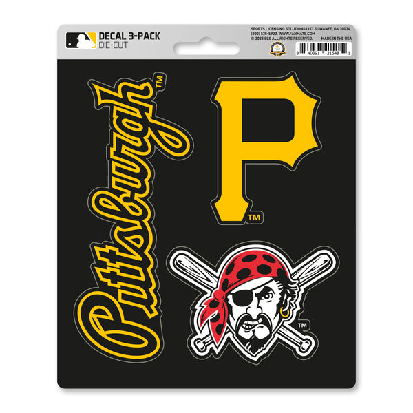 fanmats MLB - Pittsburgh Pirates Decal 3-pk