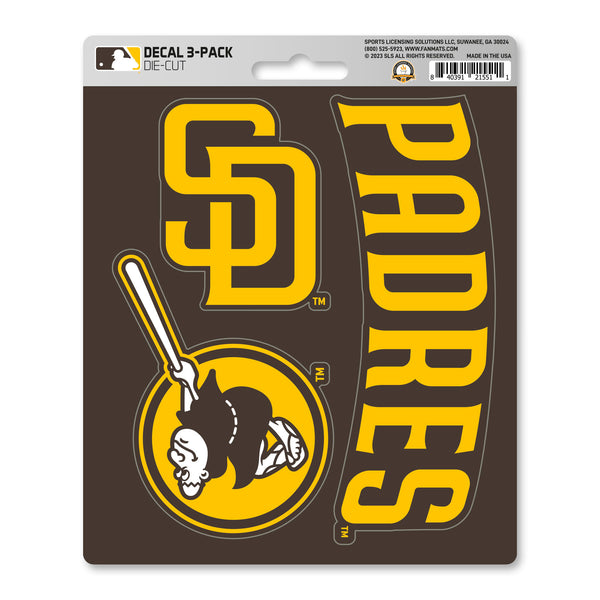fanmats MLB - San Diego Padres Decal 3-pk