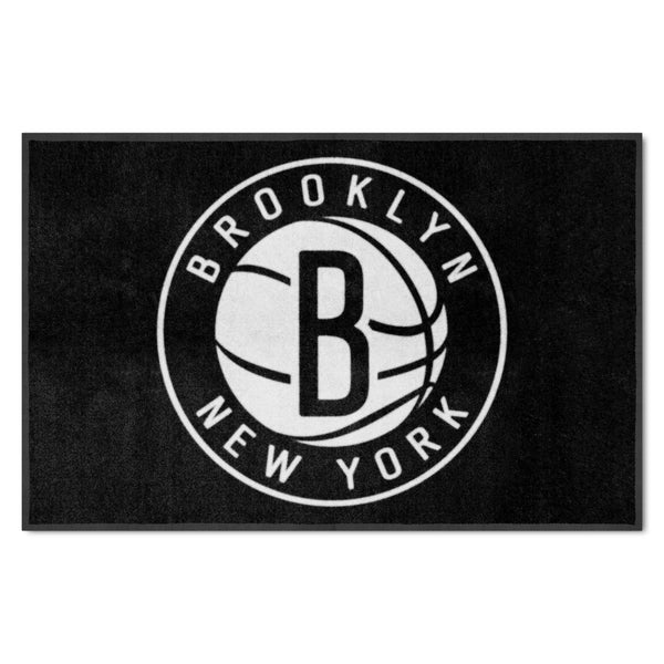 fanmats NBA - Brooklyn Nets 4X6 Logo Mat - Landscape