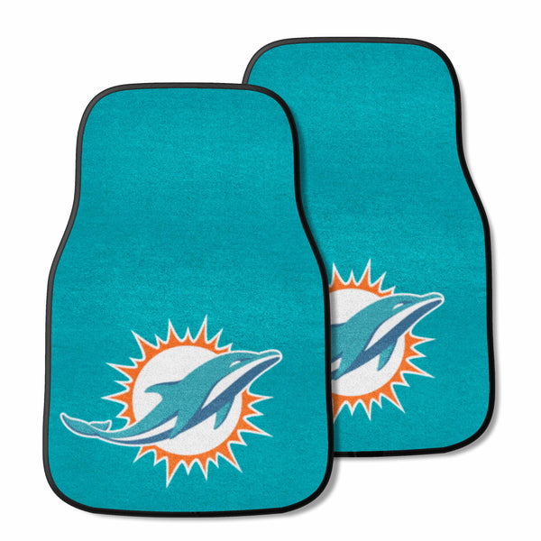 fanmats NFL - Miami Dolphins 2-pc Carpet Car Mat Set