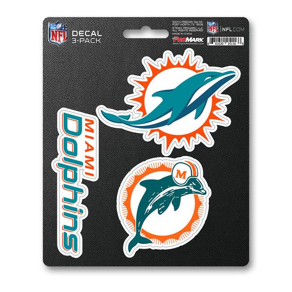 fanmats NFL - Miami Dolphins Decal 3-pk