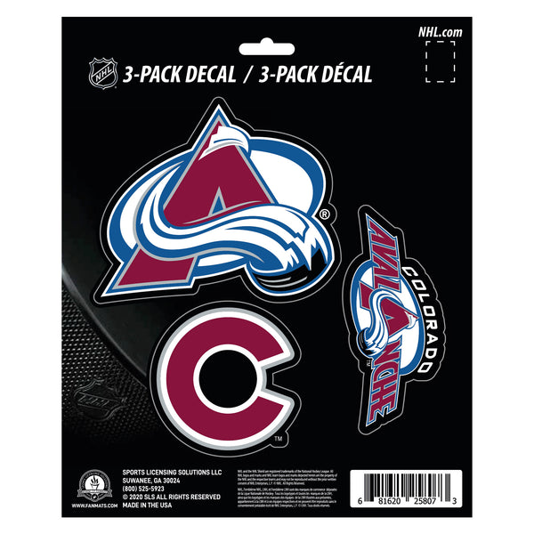 fanmats NHL - Colorado Avalanche Decal 3-pk