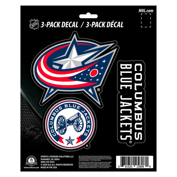 fanmats NHL - Columbus Blue Jackets Decal 3-pk