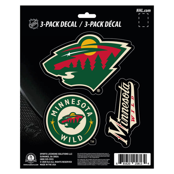 fanmats NHL - Minnesota Wild Decal 3-pk