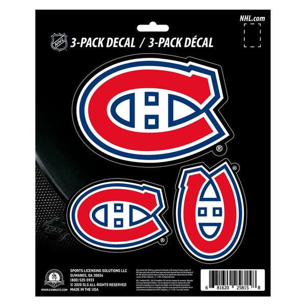 fanmats NHL - Montreal Canadiens Decal 3-pk