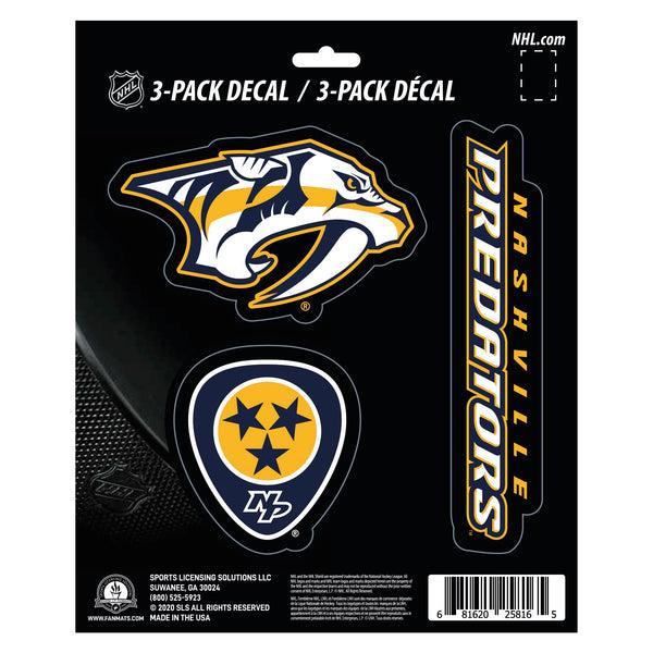 fanmats NHL - Nashville Predators Decal 3-pk