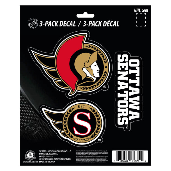 fanmats NHL - Ottawa Senators Decal 3-pk