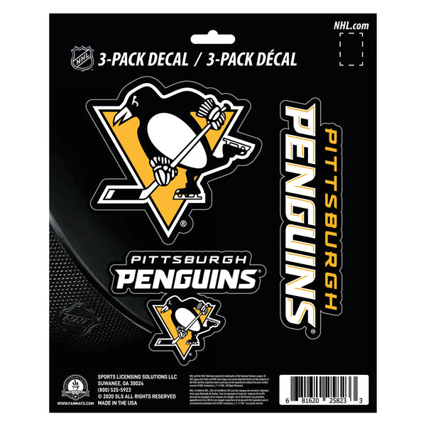 fanmats NHL - Pittsburgh Penguins Decal 3-pk