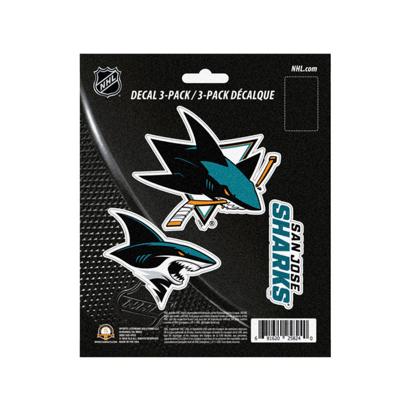 fanmats NHL - San Jose Sharks Decal 3-pk