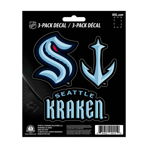 fanmats NHL - Seattle Kraken Decal 3-pk