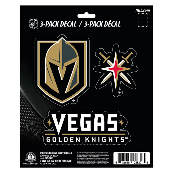 fanmats NHL - Vegas Golden Knights Decal 3-pk