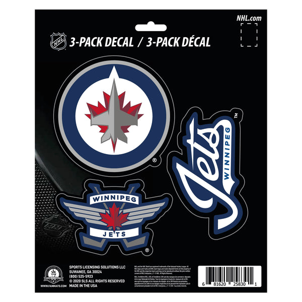fanmats NHL - Winnipeg Jets Decal 3-pk