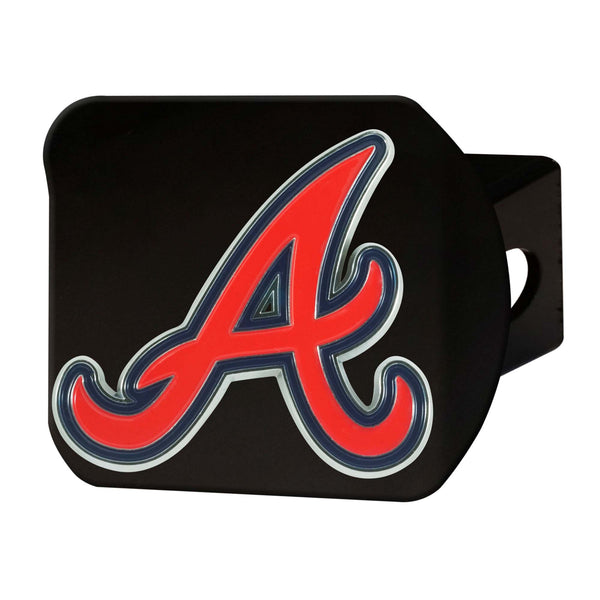 fanmats MLB - Atlanta Braves Color on Black Hitch Cover