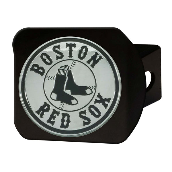 fanmats MLB - Boston Red Sox Chrome on Black Hitch Cover