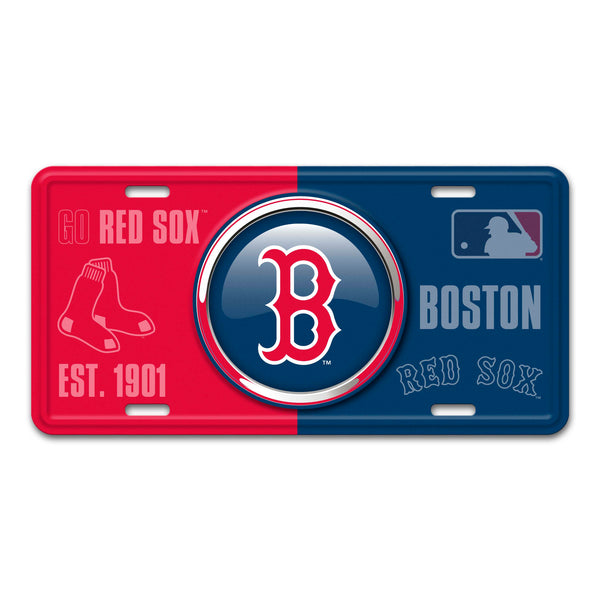 fanmats MLB - Boston Red Sox Embossed Metal License Plate