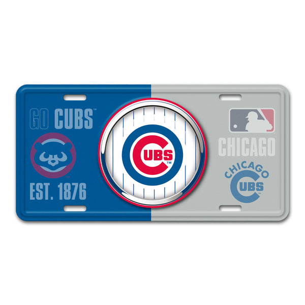 fanmats MLB - Chicago Cubs Embossed Metal License Plate