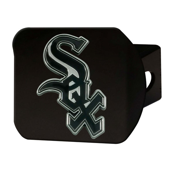 fanmats MLB - Chicago White Sox Chrome on Black Hitch Cover