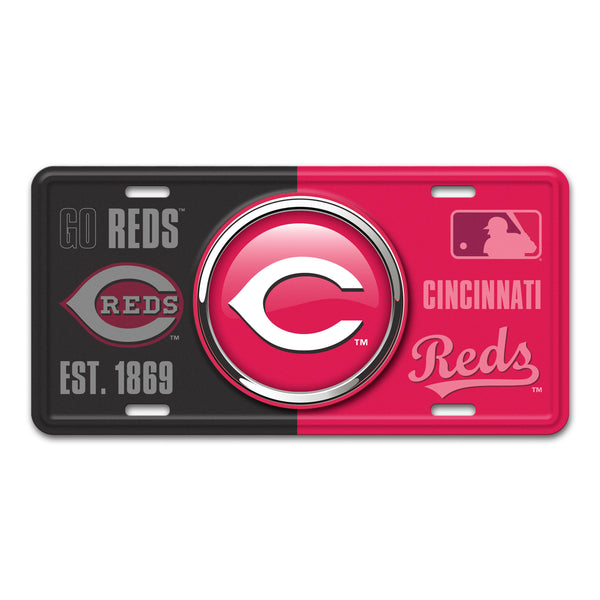 fanmats MLB - Cincinnati Reds Embossed Metal License Plate