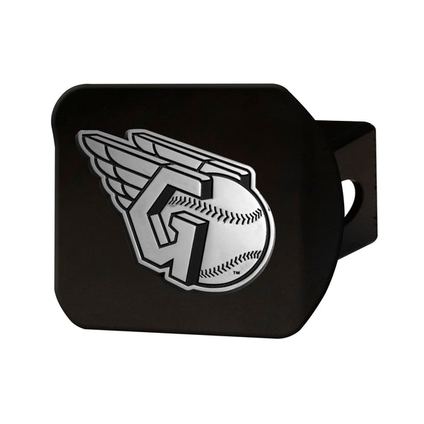 fanmats MLB - Cleveland Guardians Chrome on Black Hitch Cover