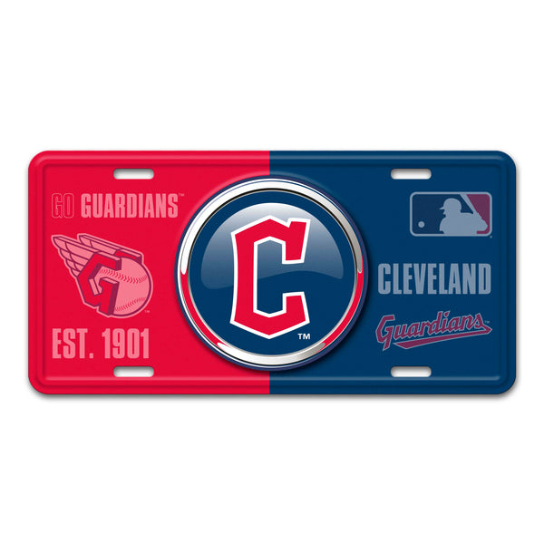 fanmats MLB - Cleveland Guardians Embossed Metal License Plate