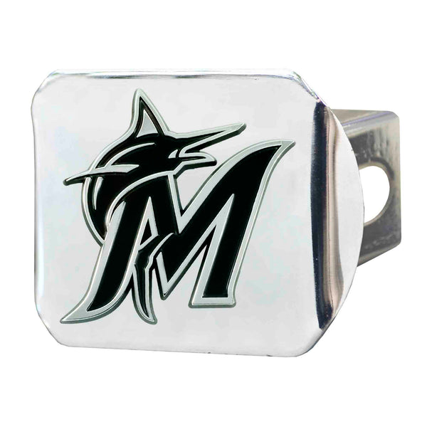 fanmats MLB - Miami Marlins Chrome on Chrome Hitch Cover