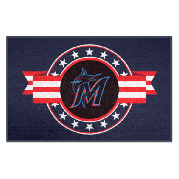 fanmats MLB - Miami Marlins Starter Mat - MLB Patriotic