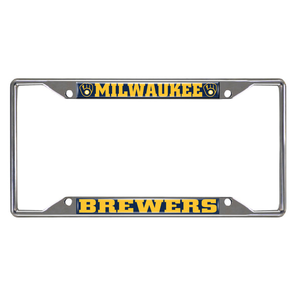 fanmats MLB - Milwaukee Brewers Chrome License Plate Frame
