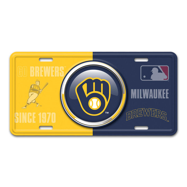 fanmats MLB - Milwaukee Brewers Embossed Metal License Plate