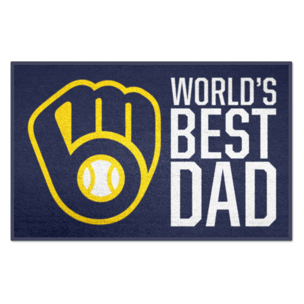 fanmats MLB - Milwaukee Brewers Starter Mat - World's Best Dad