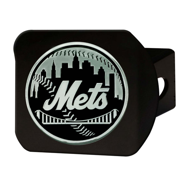 fanmats MLB - New York Mets Chrome on Black Hitch Cover