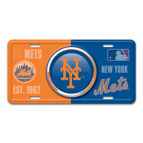 fanmats MLB - New York Mets Embossed Metal License Plate