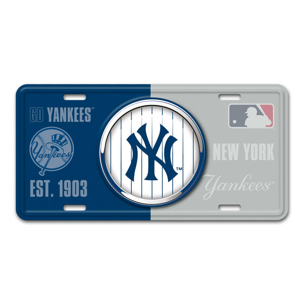 fanmats MLB - New York Yankees Embossed Metal License Plate