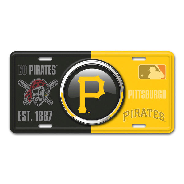 fanmats MLB - Pittsburgh Pirates Embossed Metal License Plate