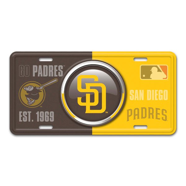 fanmats MLB - San Diego Padres Embossed Metal License Plate