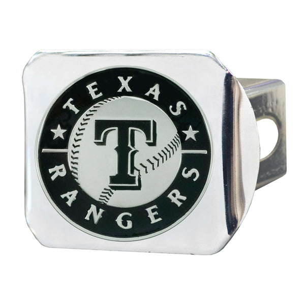 fanmats MLB - Texas Rangers Chrome on Chrome Hitch Cover