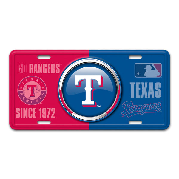 fanmats MLB - Texas Rangers Embossed Metal License Plate