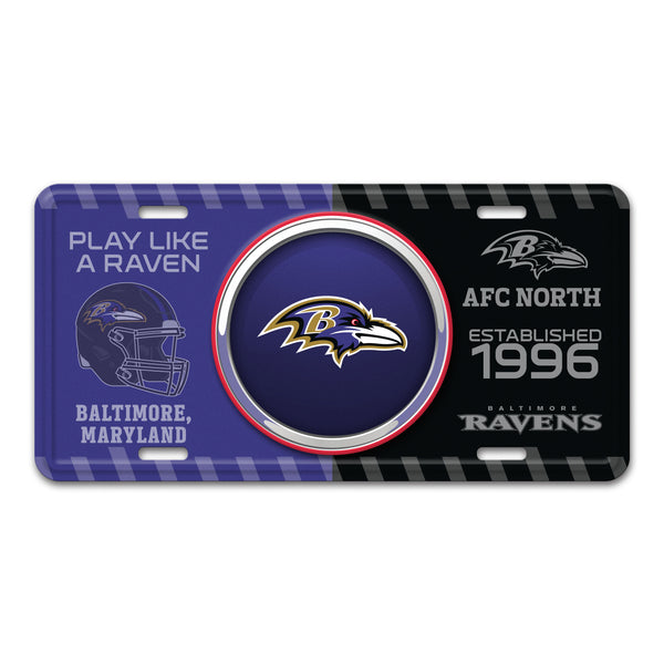 fanmats NFL - Baltimore Ravens Embossed Metal License Plate