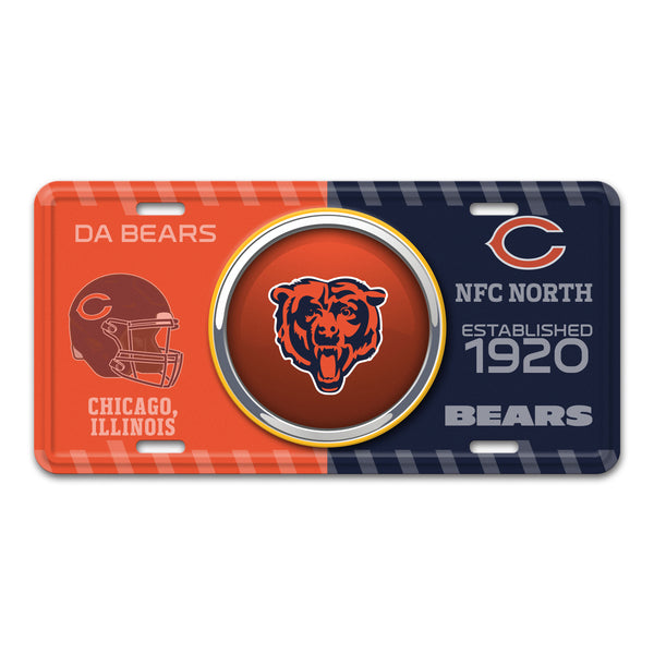 fanmats NFL - Chicago Bears Embossed Metal License Plate