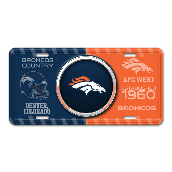 fanmats NFL - Denver Broncos Embossed Metal License Plate