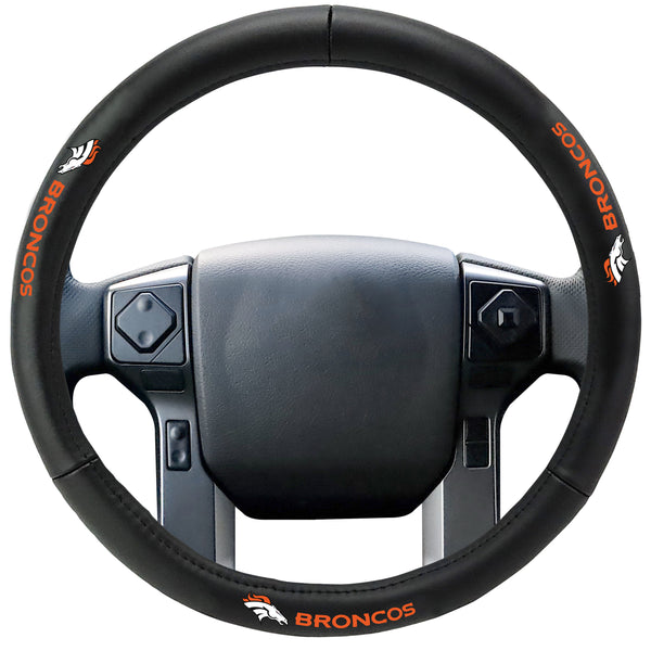 fanmats NFL - DENVER BRONCOS Genuine Leather Steering Cover
