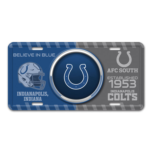 fanmats NFL - Indianapolis Colts Embossed Metal License Plate