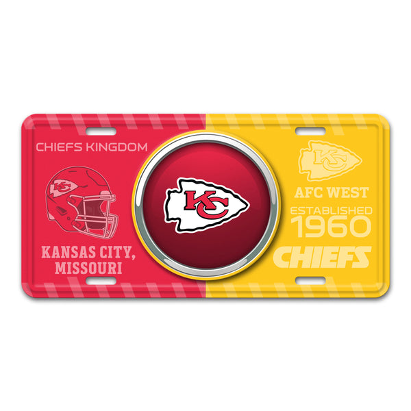 fanmats NFL - Kansas City Chiefs Embossed Metal License Plate