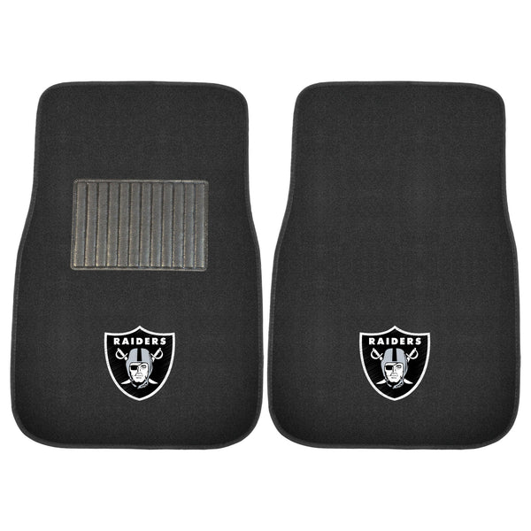 fanmats NFL - Las Vegas Raiders 2-pc Embroidered Car Mat Set