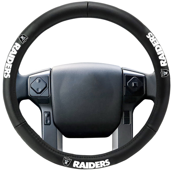 fanmats NFL - LAS VEGAS RAIDERS Genuine Leather Steering Cover